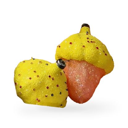 Imagen de Docena de adornos escarchados amarillos