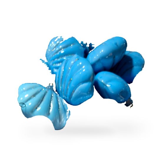Imagen de Adorno de vidrio en forma de concha azul