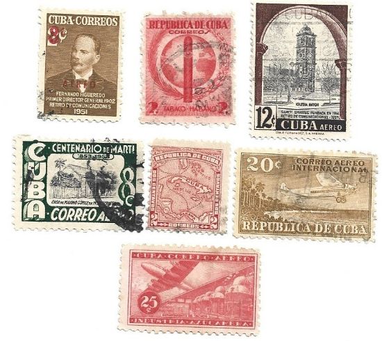 Imagen de ANTIGUAS ESTAMPILLAS DE CUBA USADAS