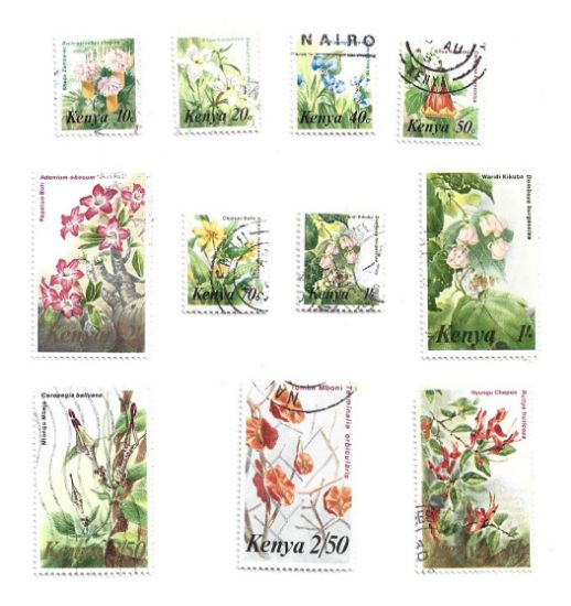 Imagen de ESTAMPILLAS DE FLORES DE KENYA USADAS 1983