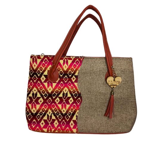 Imagen de Bolsa artesanal con tejido mazahua