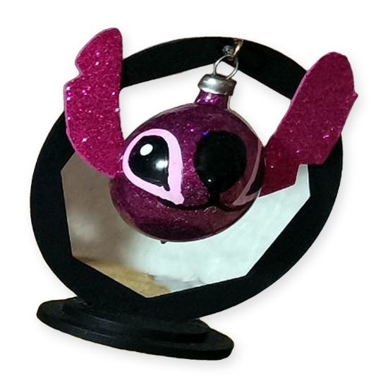Imagen de Docena de esferas Stitch rosa con aro