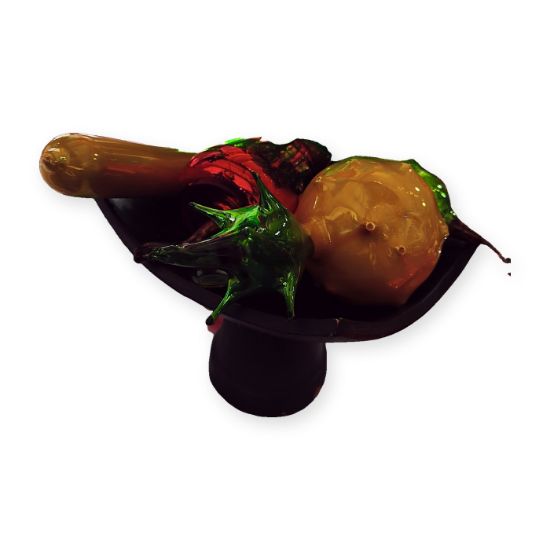 Imagen de Frutero de vidrio soplado con frutas
