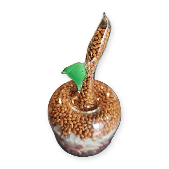 Imagen de Manzana de vidrio con semillas y base (pequeña)