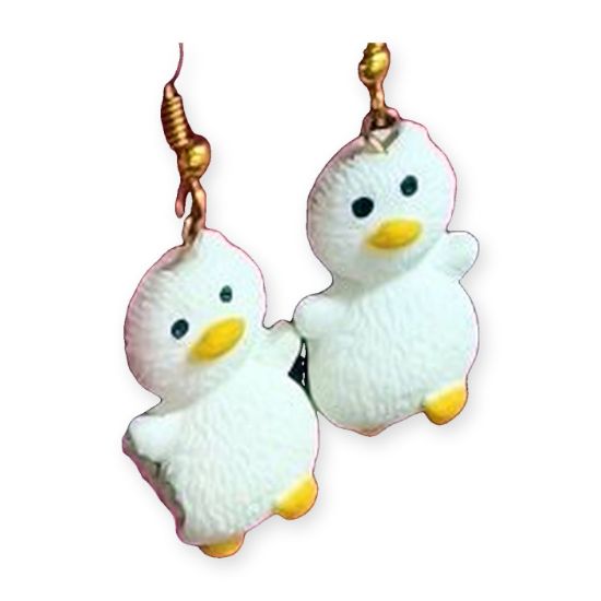 Imagen de Aretes pollito blanco