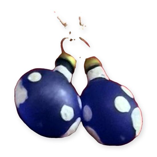 Imagen de Aretes mini esfera morada con lunares